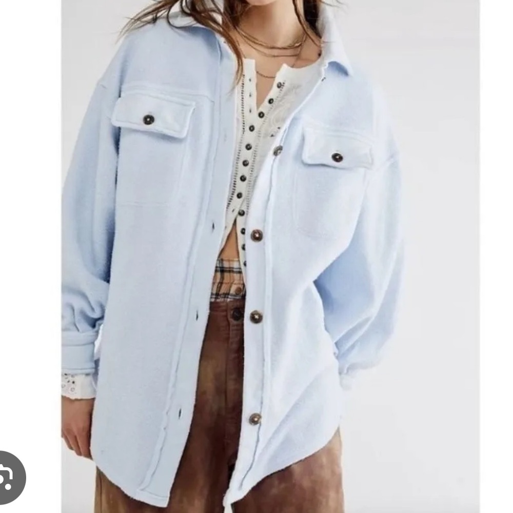 Free People Light Blue Ruby Jacket - image 1